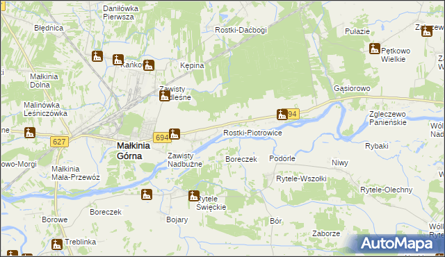 mapa Rostki-Piotrowice, Rostki-Piotrowice na mapie Targeo