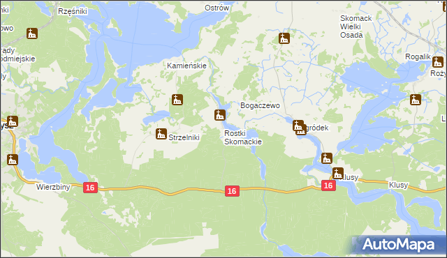 mapa Rostki Skomackie, Rostki Skomackie na mapie Targeo