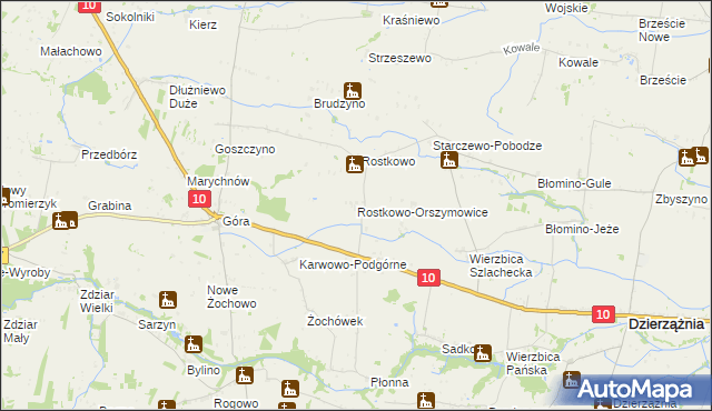 mapa Rostkowo-Orszymowice, Rostkowo-Orszymowice na mapie Targeo