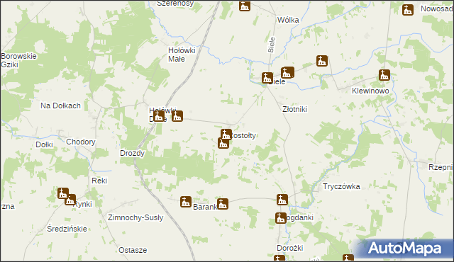 mapa Rostołty, Rostołty na mapie Targeo