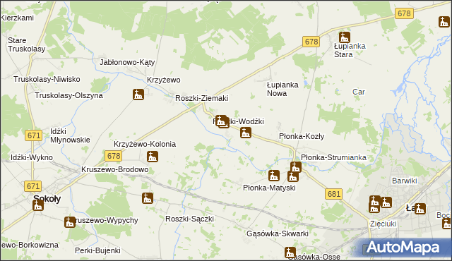 mapa Roszki-Włodki, Roszki-Włodki na mapie Targeo