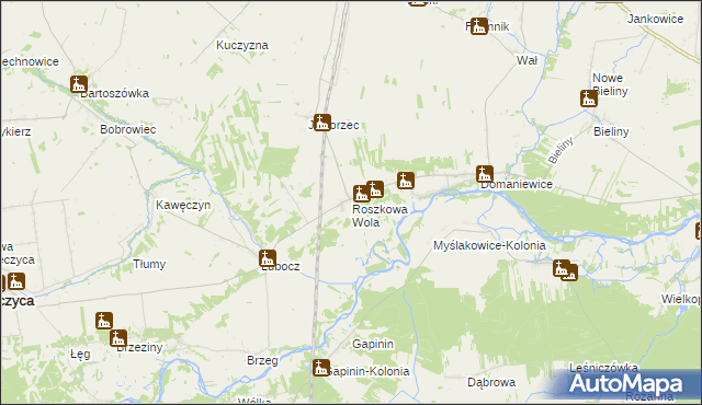 mapa Roszkowa Wola, Roszkowa Wola na mapie Targeo