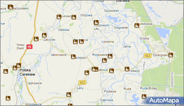 mapa Roszowice, Roszowice na mapie Targeo