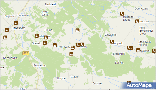 mapa Rowiny, Rowiny na mapie Targeo