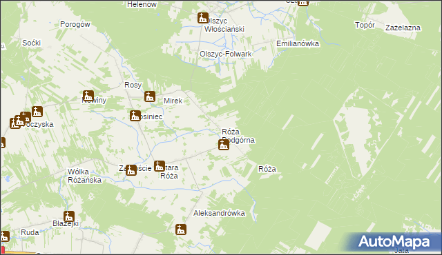 mapa Róża Podgórna, Róża Podgórna na mapie Targeo