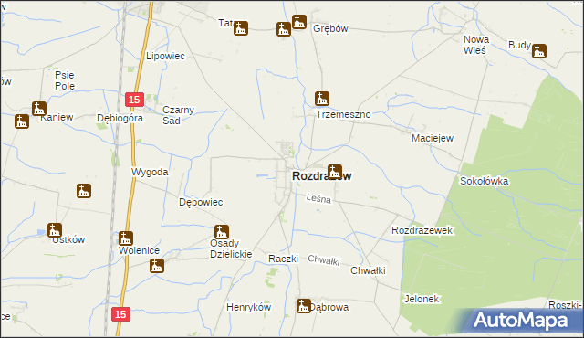 mapa Rozdrażew, Rozdrażew na mapie Targeo