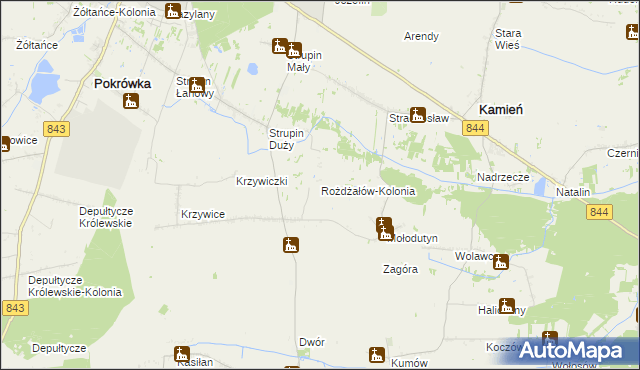 mapa Rożdżałów-Kolonia, Rożdżałów-Kolonia na mapie Targeo