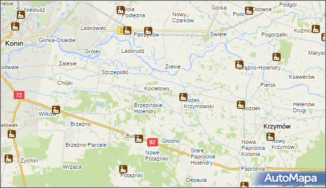 mapa Rożek Brzeziński, Rożek Brzeziński na mapie Targeo