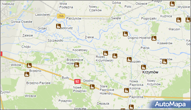 mapa Rożek Krzymowski, Rożek Krzymowski na mapie Targeo