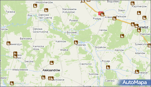 mapa Rożenek, Rożenek na mapie Targeo