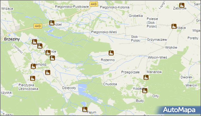 mapa Rożenno, Rożenno na mapie Targeo