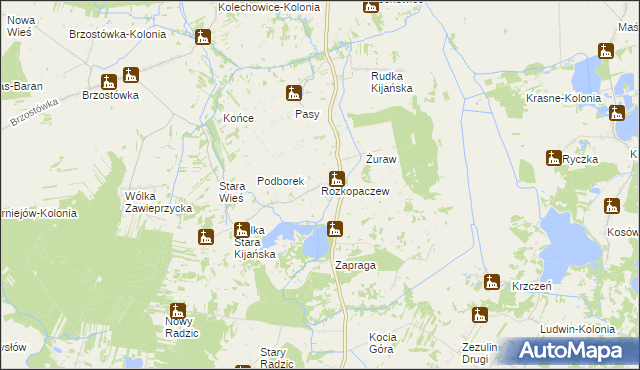 mapa Rozkopaczew, Rozkopaczew na mapie Targeo