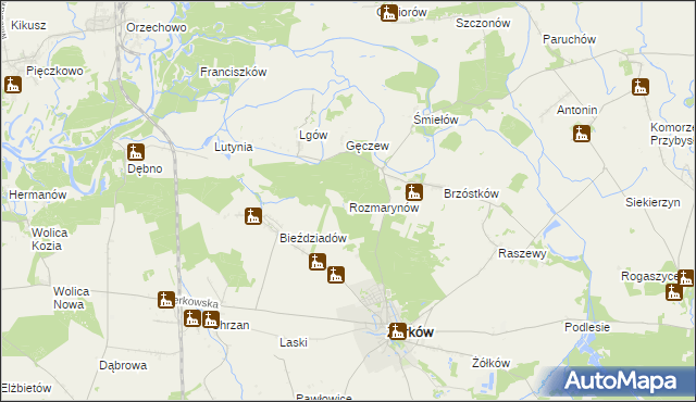 mapa Rozmarynów, Rozmarynów na mapie Targeo