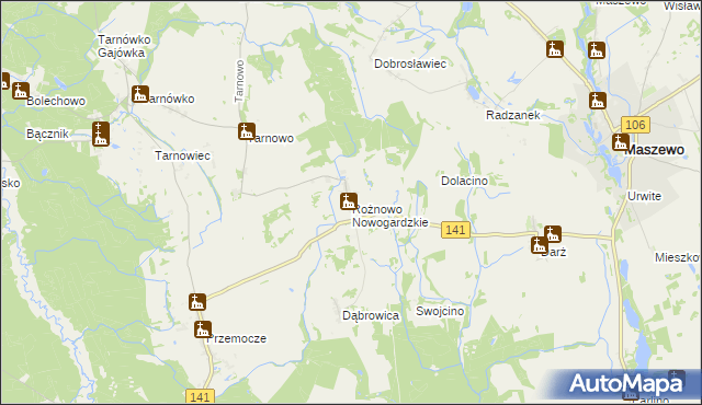 mapa Rożnowo Nowogardzkie, Rożnowo Nowogardzkie na mapie Targeo