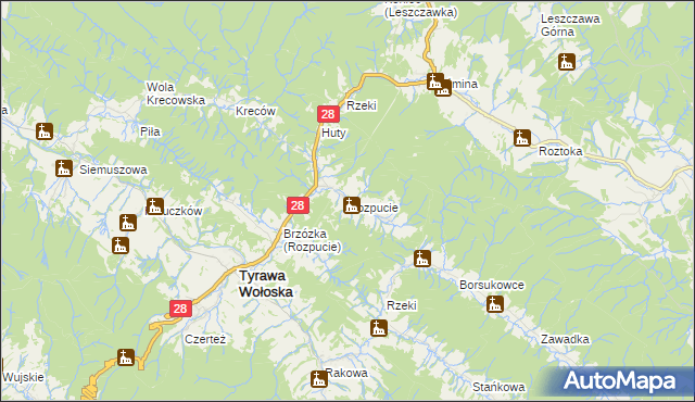 mapa Rozpucie, Rozpucie na mapie Targeo