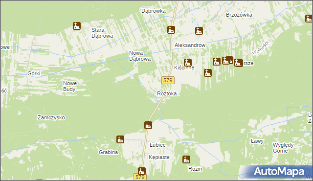 mapa Roztoka gmina Leszno, Roztoka gmina Leszno na mapie Targeo