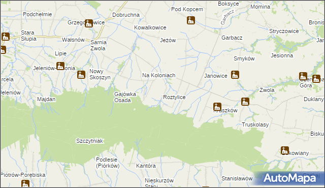 mapa Roztylice, Roztylice na mapie Targeo