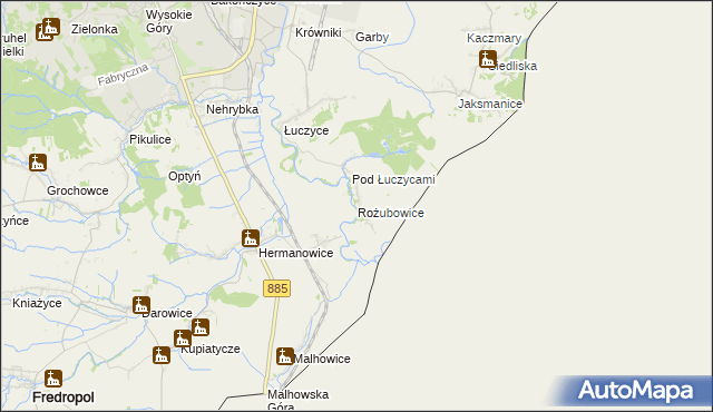 mapa Rożubowice, Rożubowice na mapie Targeo