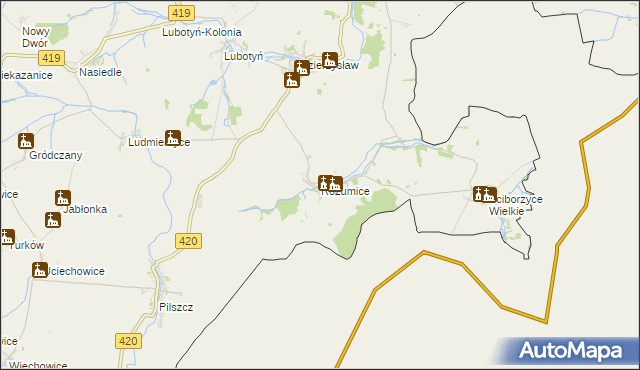 mapa Rozumice, Rozumice na mapie Targeo