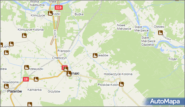 mapa Rozwadów gmina Sarnaki, Rozwadów gmina Sarnaki na mapie Targeo