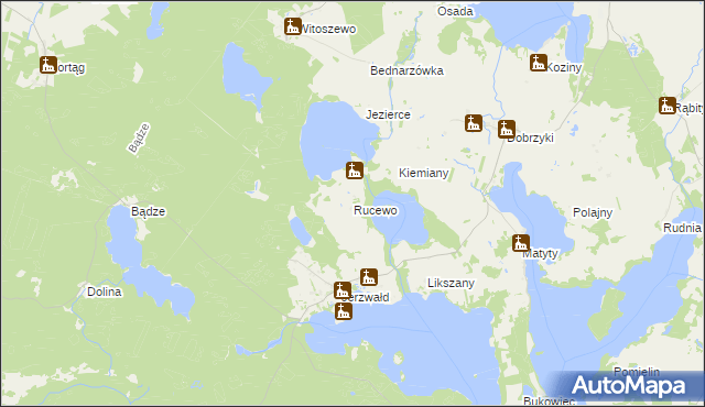 mapa Rucewo gmina Zalewo, Rucewo gmina Zalewo na mapie Targeo