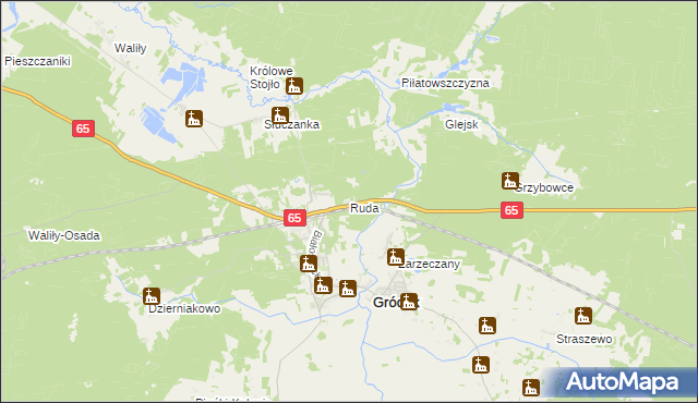 mapa Ruda gmina Gródek, Ruda gmina Gródek na mapie Targeo