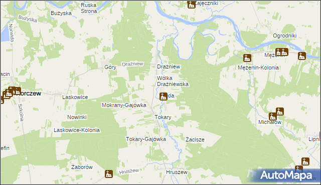 mapa Ruda gmina Korczew, Ruda gmina Korczew na mapie Targeo