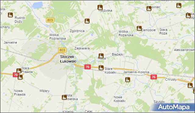 mapa Ruda gmina Stoczek Łukowski, Ruda gmina Stoczek Łukowski na mapie Targeo