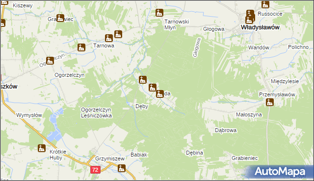 mapa Ruda gmina Tuliszków, Ruda gmina Tuliszków na mapie Targeo