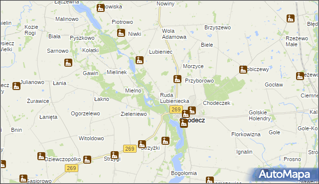 mapa Ruda Lubieniecka, Ruda Lubieniecka na mapie Targeo