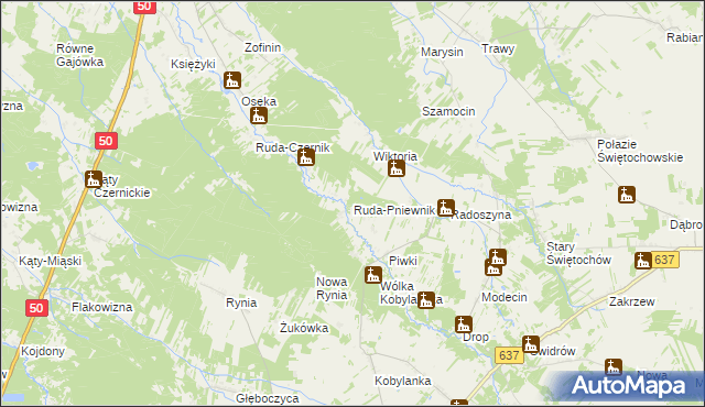 mapa Ruda-Pniewnik, Ruda-Pniewnik na mapie Targeo