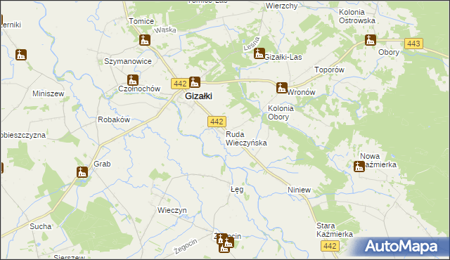 mapa Ruda Wieczyńska, Ruda Wieczyńska na mapie Targeo