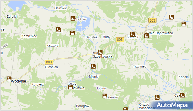 mapa Ruda Wolińska, Ruda Wolińska na mapie Targeo