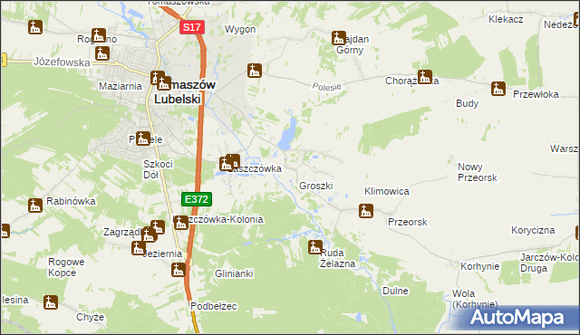 mapa Ruda Wołoska, Ruda Wołoska na mapie Targeo