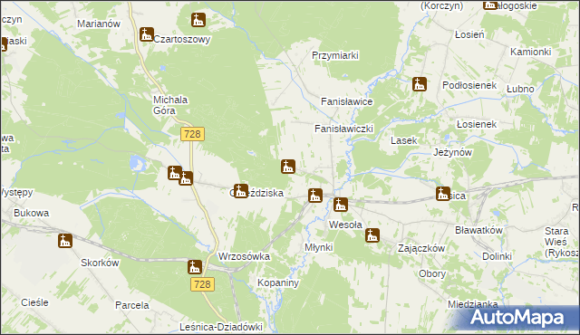 mapa Ruda Zajączkowska, Ruda Zajączkowska na mapie Targeo