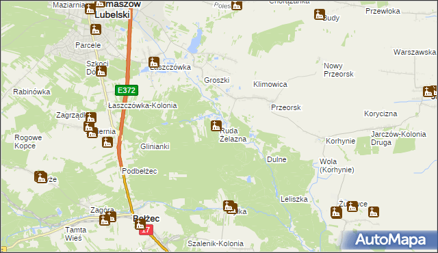 mapa Ruda Żelazna, Ruda Żelazna na mapie Targeo