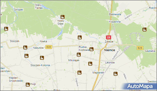 mapa Rudka Kozłowiecka, Rudka Kozłowiecka na mapie Targeo