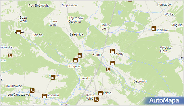 mapa Rudnik gmina Krasocin, Rudnik gmina Krasocin na mapie Targeo