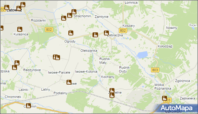 mapa Rudnik Mały gmina Wodynie, Rudnik Mały gmina Wodynie na mapie Targeo