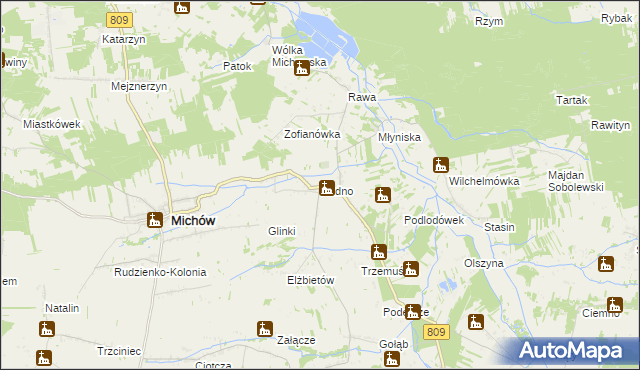 mapa Rudno gmina Michów, Rudno gmina Michów na mapie Targeo