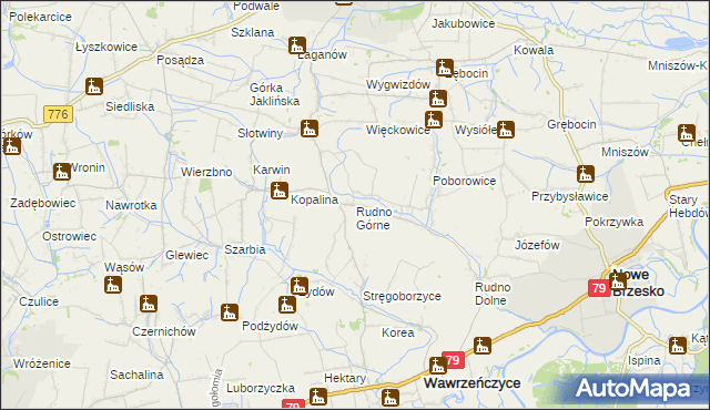 mapa Rudno Górne, Rudno Górne na mapie Targeo