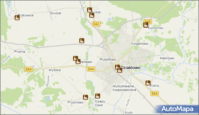 mapa Rudolfowo, Rudolfowo na mapie Targeo