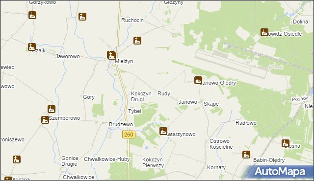 mapa Rudy gmina Strzałkowo, Rudy gmina Strzałkowo na mapie Targeo