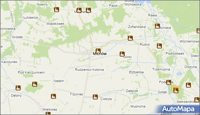 mapa Rudzienko gmina Michów, Rudzienko gmina Michów na mapie Targeo