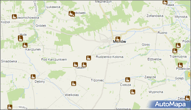 mapa Rudzienko-Kolonia, Rudzienko-Kolonia na mapie Targeo