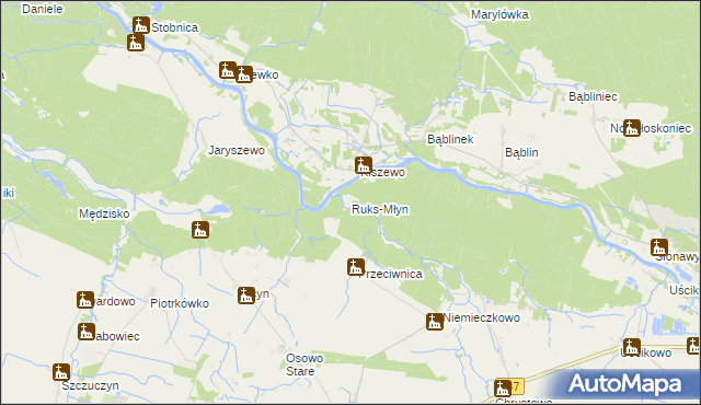 mapa Ruks-Młyn, Ruks-Młyn na mapie Targeo