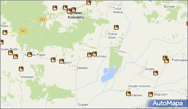 mapa Rumoka gmina Lipowiec Kościelny, Rumoka gmina Lipowiec Kościelny na mapie Targeo