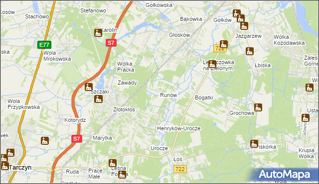 mapa Runów, Runów na mapie Targeo