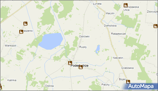 mapa Rusiły, Rusiły na mapie Targeo