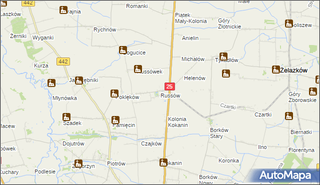 mapa Russów, Russów na mapie Targeo